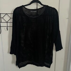 Atmosphere Elegant Black Knit Blouse Size 10